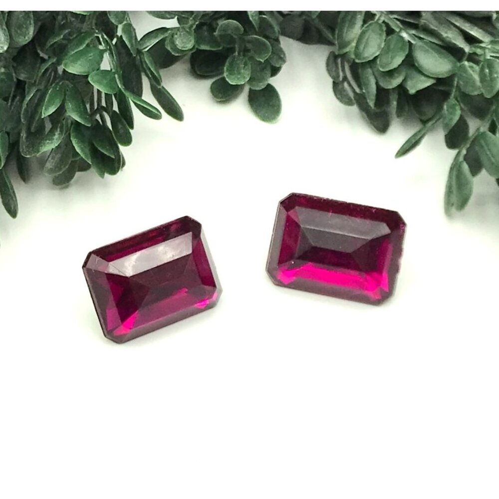 Vintage Purple resin gem Clip-On Earrings